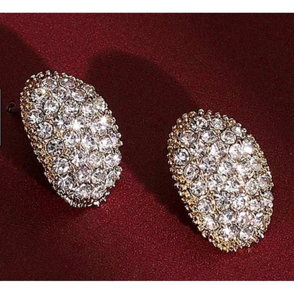 Women's The Bijou-Oval Stud Earrings -‎ Crystal